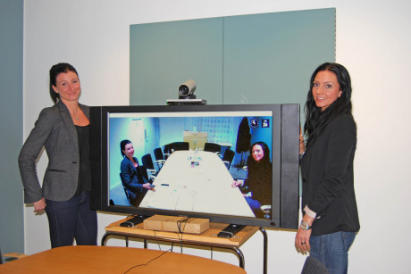 Jeanette Gottschalk och Caroline Silverlie p&aring; Rock IT Sales & Marketing lanserar videom&ouml;ten i Teknikparken.