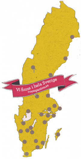 Coompanion finns på 25 platser i Sverige